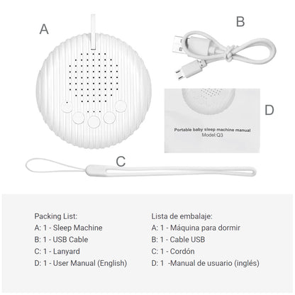 Máquina Portátil para Dormir, 10 diferentes sonidos